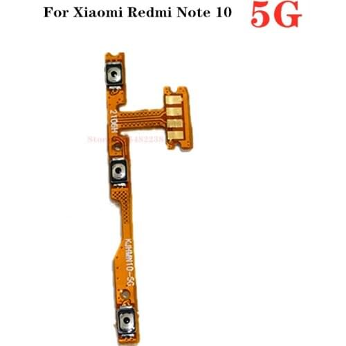 Original Power ON OFF Volume Buttons Flex cable For Xiaomi Redmi Note 10 Note10 5G Power Switch Side Key Connector Replacement