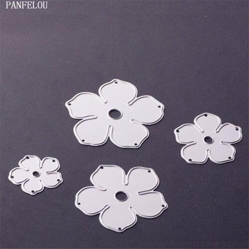 PANFELOU Easter Four flower shape Scrapbooking card album paper die metal craft stencils punch cuts dies cutting