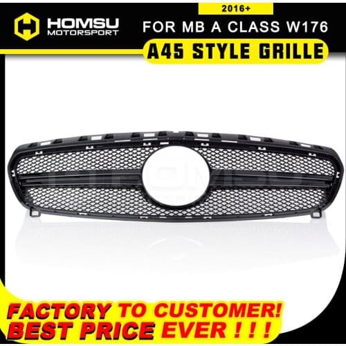 A45 style front grille front mesh for A-Class W176 A45 Grille A180 A200 A220 A250 Before facelift 2013 2014 2015