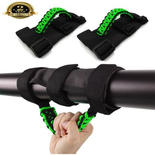 Roll Bar Grab Handles Grip Handle for Jeep Wrangler YJ TJ JK JL & Gladiator JT 1987-2020, Paracord Handle Interior Accessories