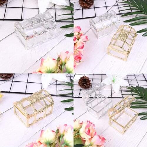 Wedding Jewelry Box Gold Candy Ring Earrings Necklace Box Case Birthday Party Wedding Decor Jewelry Packaging Bead Storage Gift