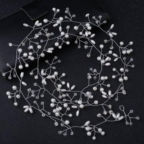 Bridal Wedding Rhinestone Pearl Hair Accessories Pearl Headband Luxury Accessories Headdress