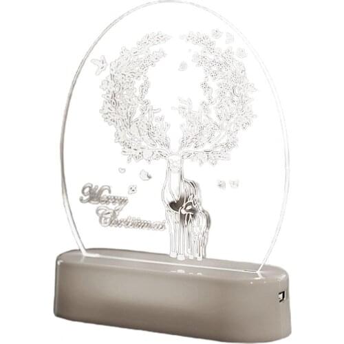 60% Hot Sale LED Lamp Christmas Theme Pattern Energy-Saving PS Snowman Xmas Tree Table Light for Home Christmas Supplies