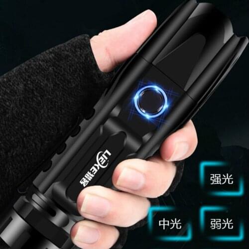 Strong Light Flashlight Rechargeable Outdoor Long Range Led Flashlight High Power Black Camping Linterna Led Flashlights EB50SD