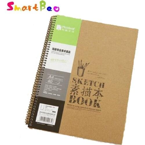 A3/A4/16K Sketch Notebook Blank Paper Vintage SketchBook Diary Sketch Book 40 Sheets High Quality Paper Office School Supplies