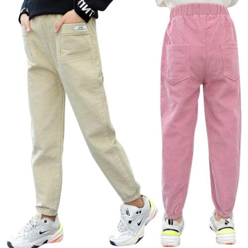 Girl Corduroy Pants Solid Color Girls Childrens Pants Casual Pants Kids Spring Autumn Kids Clothes Girls 6 8 10 12 14