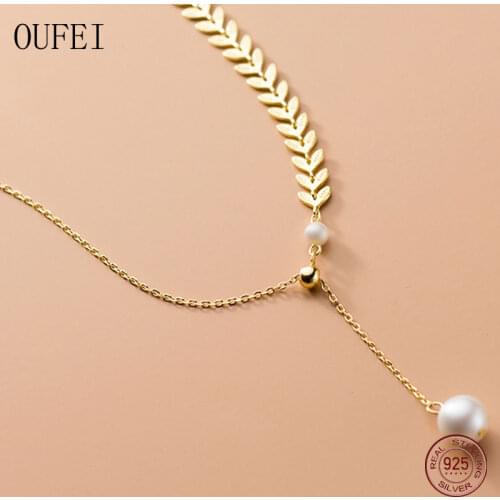 Pearl Necklace 925 Sterling Silver Charm Necklace For Girl Unique Fine Jewelry Simplicity 925 Silver Accessories