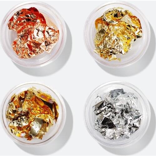 1g Shiny Gold Leaf/Silver Leaf/ Rose Gold Leaf Foil Confetti DIY Nail Art Painting Material Decorating Foil Paper Party Supplies