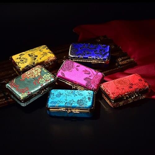 1pcs Plain Embroidered Makeup Display Lipstick Stand Case Bag Makeup Cosmetics Lipstick Organizer Holder With Mirro