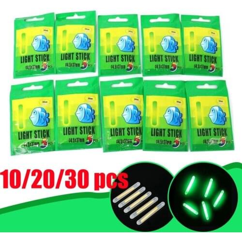 10/20/30pcs Fishing Float Light Stick Fireflies Fluorescent Lightstick Night Float Rod Light Dark Glow Stick Fishing Tackle Tool