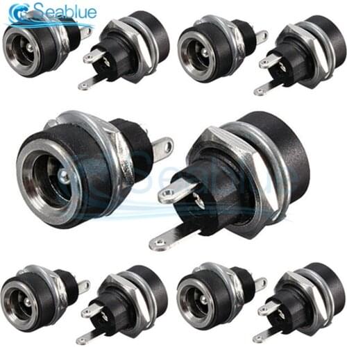 10Pcs DC-022 5.5x2.1mm DC Power Socket Plug Jack Connectors 3A 12V 5.5mm 2.1mm Plug Adapter Female Panel Mount Connector