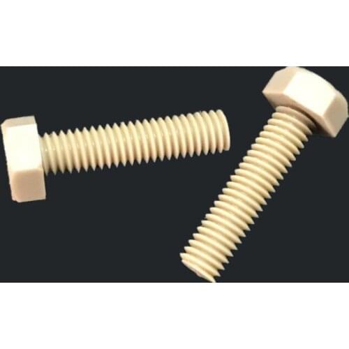 10pcs M10 High temperature resistant screw Peek screws Hexagon bolt Corrosion protection High strength bolts 25mm-50mm Length