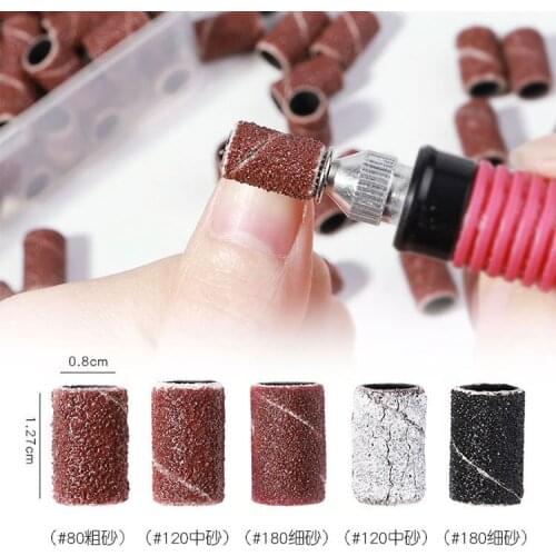 2021 75/100/210Pcs Set Nail Sanding Ring Grinding Head Polisher Essential Supplies Sand Circle Manicure Tool
