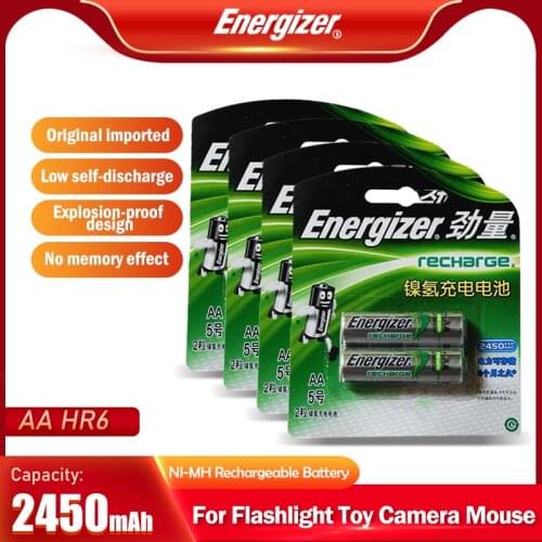 Energizer AA NI-MH Rechargeable Battery For Flashlight Shaver Mouse Camera Toy Water Meter 1.2V 2450mAh NIMH Pre-charged Bateria