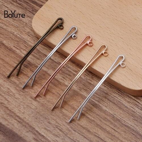 BoYuTe (50 Pieces/Lot) 55*2MM Metal Iron Clip Welding Ring Diy Hair Accessories Handmade Materials Wholesale