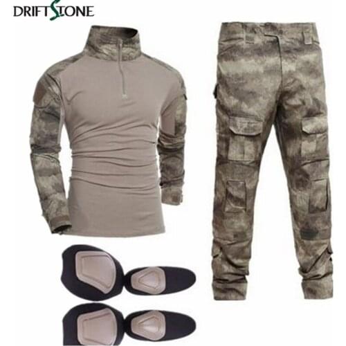 Paintball Army Cargo Pants Tactical Military Clothing Combat Trousers Multicam Militar Tactical Shirt + Pants with Knee Pads