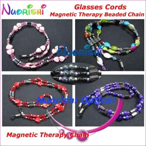 Five designs 10 pcs high classic nice Magnetic Stone beaded eyeglasses sunglasses eyewear spectacle chain cords free shipping