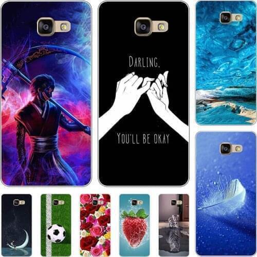 For Samsung Galaxy A7 2016 A7100 A710F A7 2017 A720 Case Cartoon Pattern Soft TPU Cover Coque Animal Flower Shell