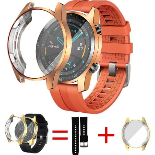 CASE+FILM+BAND for huawei watch gt2 46mm TPU bumper Screen protector cover Bracelet Accessories correa huawei watch gt 2 strap