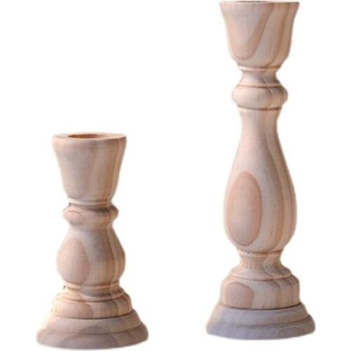 Wood Candle Holder For Wedding Decorations Candlestick Candelabros Nordic Wooden Candle Stand Candle Holders Modern
