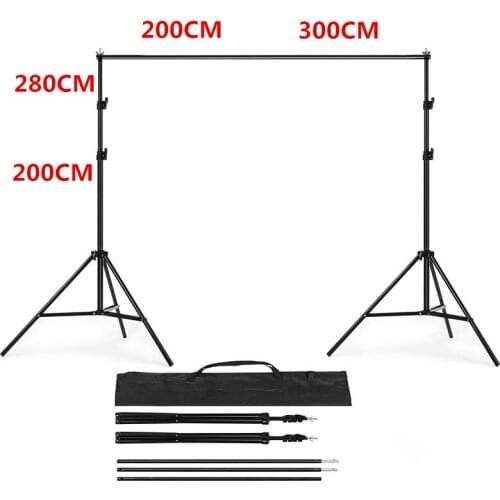 PHOTO BACKDROP STAND KIT Photo Studio Adjustable Background Support T Shape Backdrop Carrying Bag for Studio Photo 200cm, 280cm