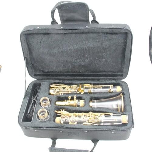 Clarinet Bb KEY clarinet kit real gold plated parts case / grease/ cleaning cloth