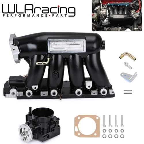 WLR - Aluminum Intake Manifold Throttle Body For 06-11 Honda Civic 04-08 Acura TSX K20Z3 Silver/Black WLR-IM52+6951
