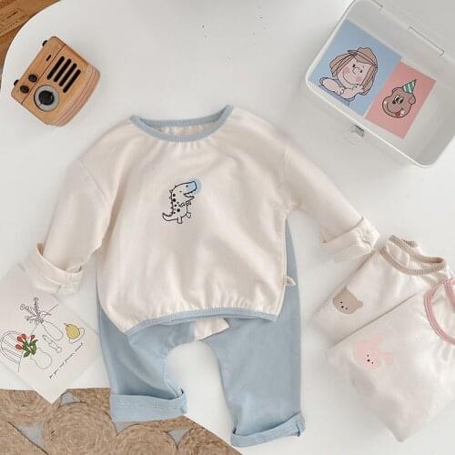 MILANCEL 2021 Autumn Baby Clothing Set Toddler Boys Suit Animal Style Infant Girls Clothes Full Length 2 Pcs Set