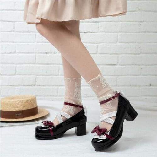 Sweet Womens Shoes Fashion Spring 2021 Lolita Girl Mary Jane Student Soft Patent Leather Ladies Casual Non Slip Plus Size 34-46