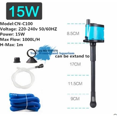 220-240V 15W 25W 35W 45W 3 in 1 Multi Functions Submersible Pump + Filter + Add Oxygen For Aquarium Fish Tank