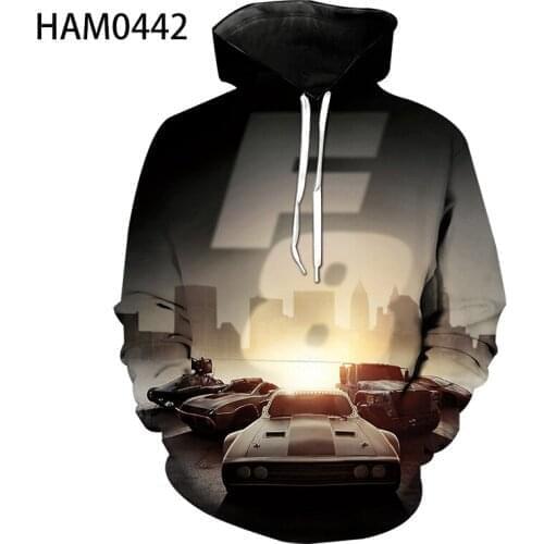 Speed and passion spring and autumn 3D printing personality fashion street trend Harajuku youth sports cool Hoodie
