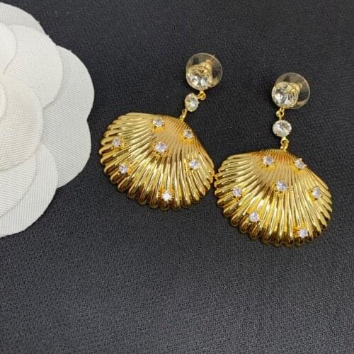 Hot Brand Tassel Bow Pearl 5A Zircon Onyx Fashion Luxury Wedding Shell shape Gift Necklace Exquisite Stud Earring Jewelry