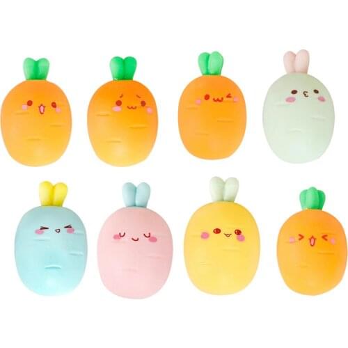 New Kids Cute Cartoon Simulation Carrots Squeezable Decompression Sensory Ball Squeeze Interesting Balls Toy Stress Relief Toy