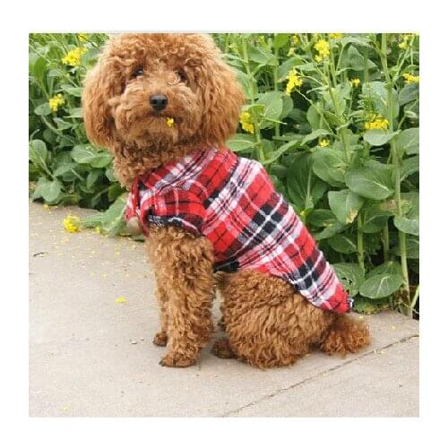 Pet clothes wholesale summer British plaid pet shirt spring and outfit puppy