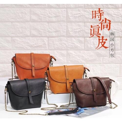 Handmade Pure Color Fashion Trends Large Capacity Women Bag Genuine Leather Fashion New Multi-Function Shoulder Bags