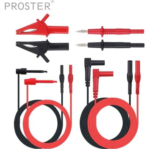 Proster 8Pcs Multimeter Probe Test Lead Cable Kit Probes Digital Multimeter Electronic Professional Multimeter Accessory Kit