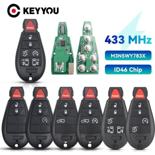 KEYYOU 3 Buttons Car Remote Smart Key 433Mhz for DODGE Charger Challenger Durango Grand Caravan Journey M3N5WY783X or IYZ-C01C