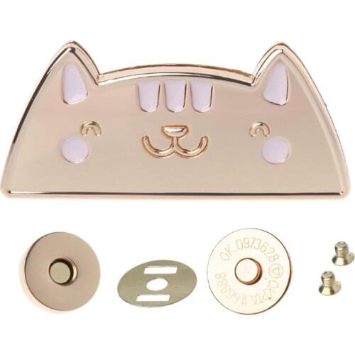 THINKTHENDO Cute Cat Magnetic Clasp Fastener Snap Button Press Studs Purse Bag Closure DIY