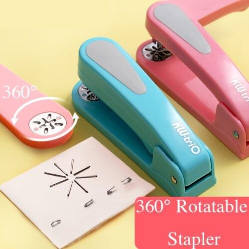 360 Rotation Heavy Duty Stapler Use 24/6 Staples Effortless Long Stapler School Stapler Office Stationery Bookbinding Supplies