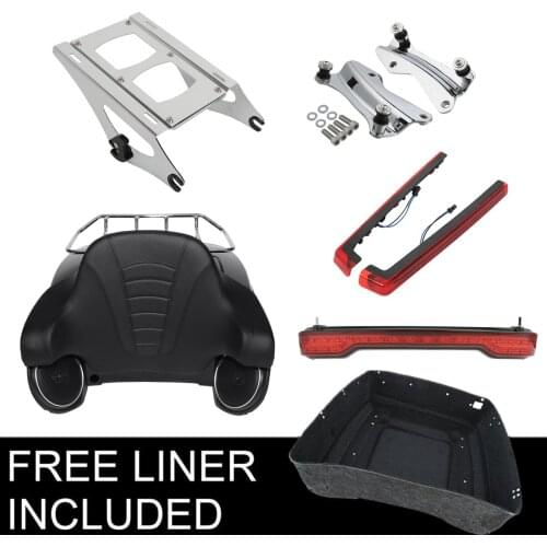 Motorcycle King Pack Trunk LED Lights Speakers For Harley Touring Road King Street Glide Road Glide 2014-2020