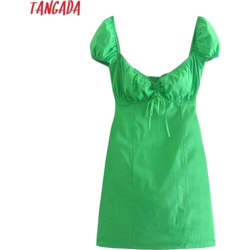 Зеленые летние платья Tangada China At AliExpress