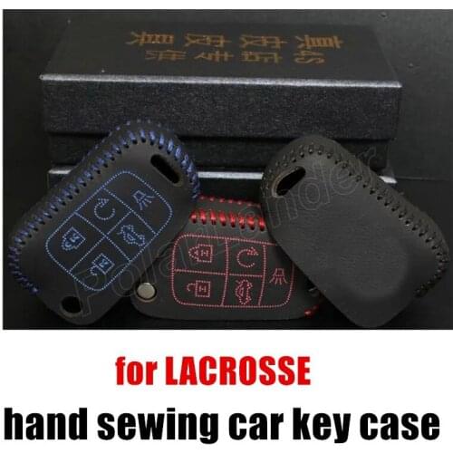 Only Red free shipping fit for BUICK NEW LACROSSE car key case Hand sewing car styling genuine quality leather car key cover