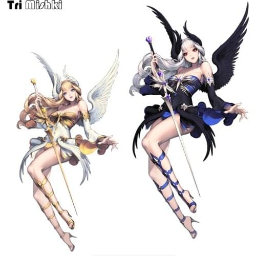 Tri mishki WCS985 Anime Angel Warrior wings car sticker PVC colorful Decals Waterproof sticker on Car Body Rear Window