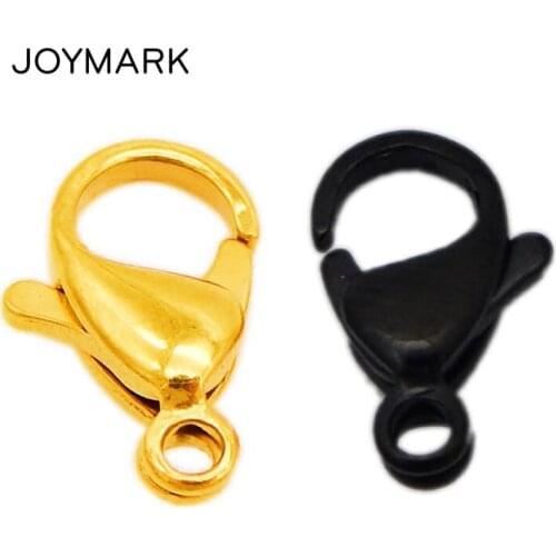 10mm 11mm 12mm 13mm Stainless Steel Lobster Clasps Yellow Gold And Black Color Jewelry Making Accessories BXGC-212