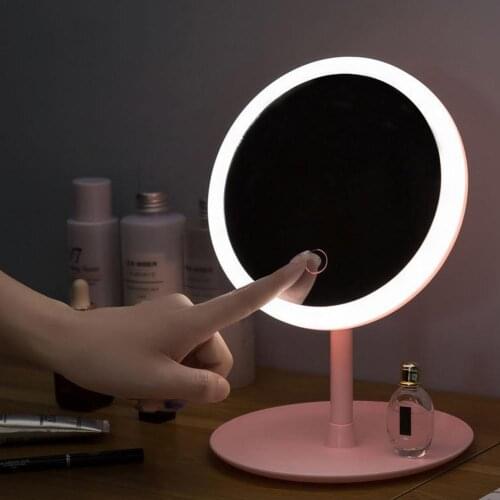 Makeup Vanity Mirror With Adjustable LED Lights Touch Screen Cosmetic Mirror Magnifying Multifunction Desktop Beauty Mirrors