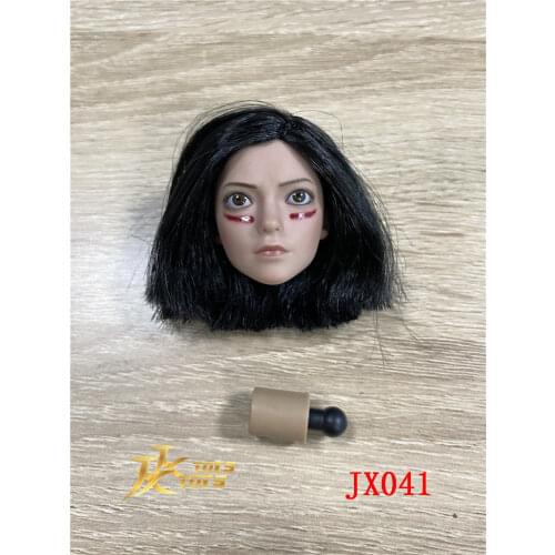 In Stock 1/6 Female Alita Head Sculpt Fighting Angel Head Carving Model JXTOYS JX041 Fit 12 inch Action Figure Body