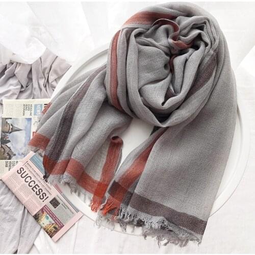 Women Contrast Color Shawl Scarves Ladies Casual Scarf Female 2019 Autumn winter Scarves Wraps