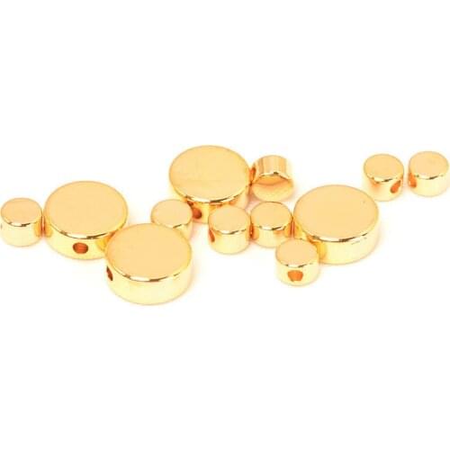 10PCS 4*2.5mm 8*3mm Fashion Metal Brass Gold Round Spacer Beads DIY Flat Beads For Jewelry Making