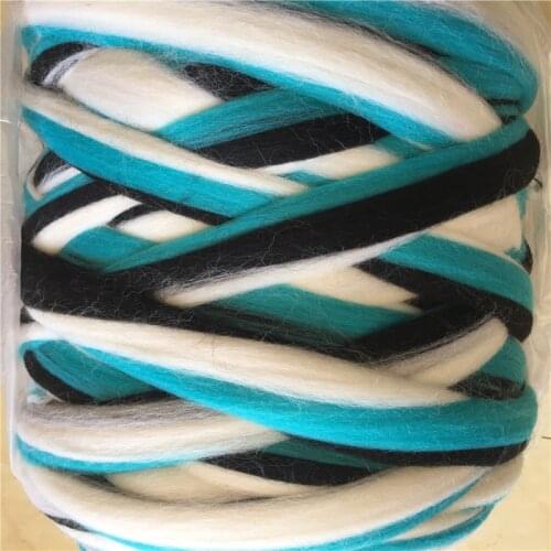 1000g/piece colorful chunky merino 100% wool yarn gaint wool yarn for arm knitting blanket scarf soft wool yarn