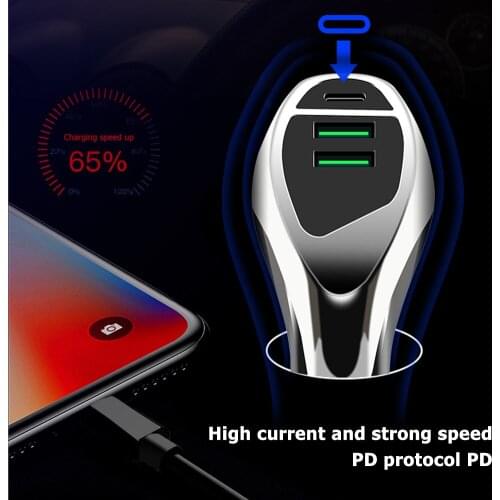 3.0 18W PD Mobile Phone Quick Power Adapter Escondite Secreto Portable Car Accessories 36W Car Kit Dual USB Charger